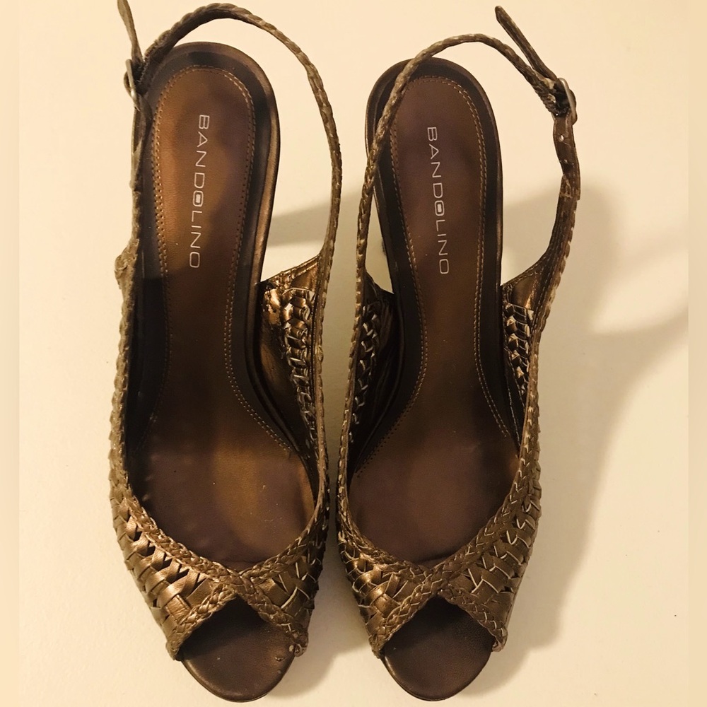 Bandolino Sandals - Leather Bronze Color- Size 8 1/2